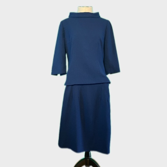 Talbots Dresses & Skirts - Vintage Talbots Petite 4P Wool Wide Mock Neck Navy Suit 21” Skirt Like New 🇺🇸